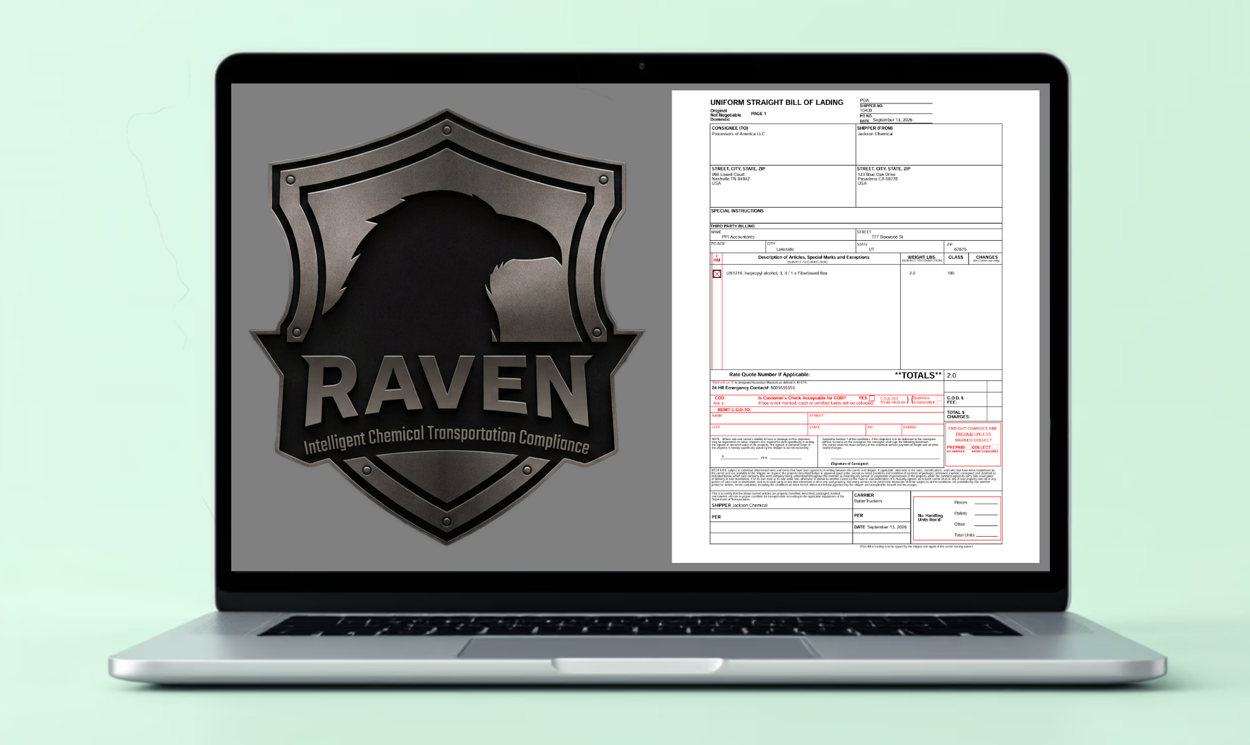 Raven - Intelligent Chemical Transportation Compliance